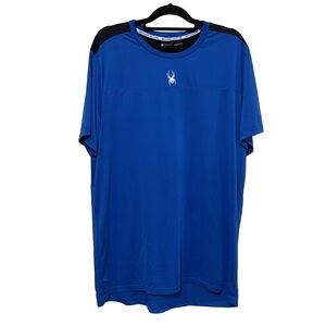 Spyder Active Set-In-Short-Sleeve Tee Men’s XL Blue Black Athletic Pullover